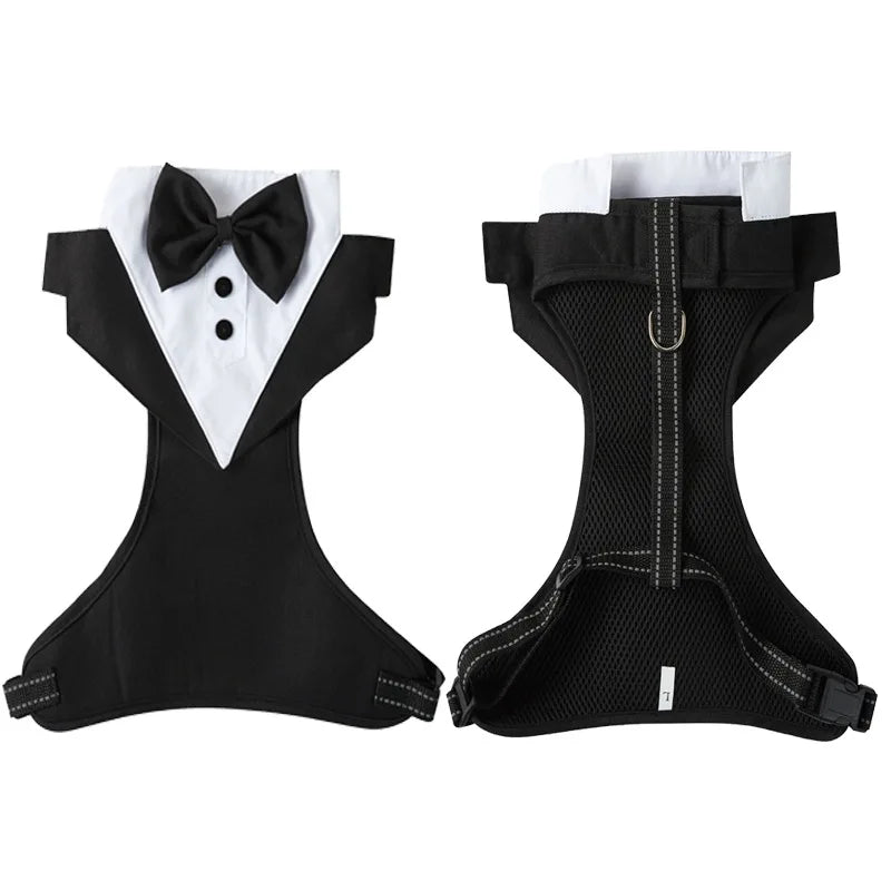 Hoopreety Dog Tuxedo Harness With Adjustable Bow Tie Vest