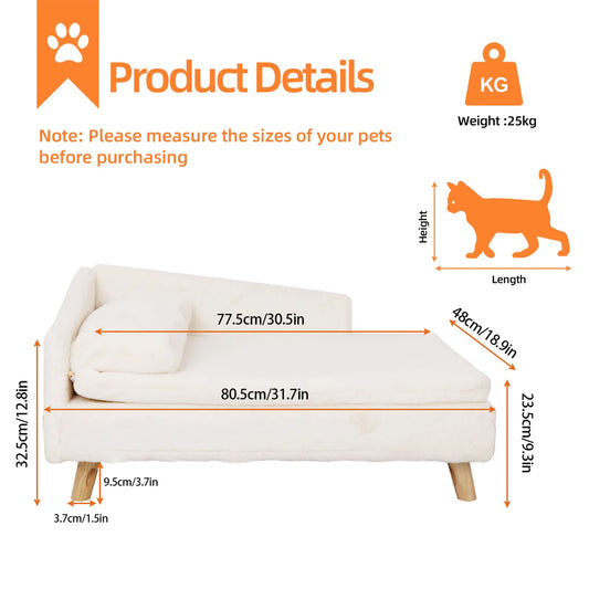 BINGOPAW Waterproof Pet Sofa Bed With Raised Lounger Cushion