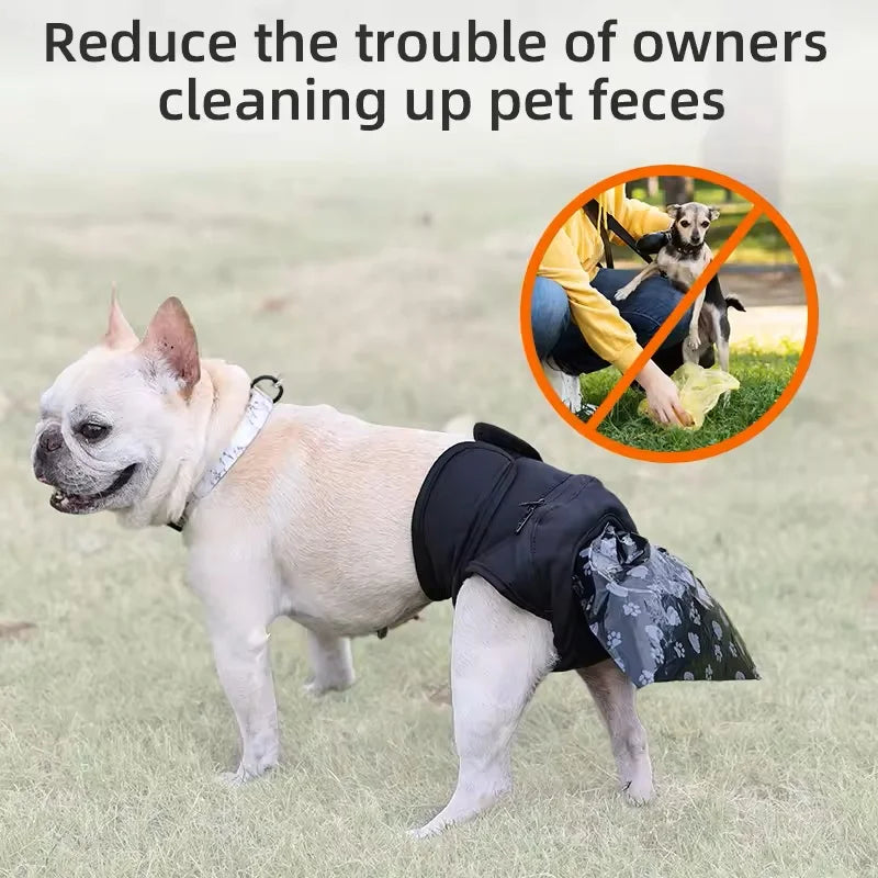 Portable Dog Poop Collection Pants Washable Diaper With Disposable Bags