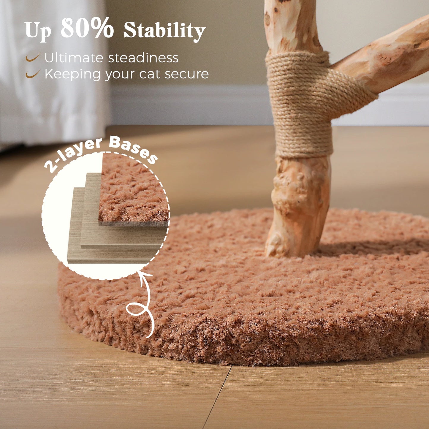 PAWZ Road Wood Cat Tree With Wicker Basket Bed And Sisal Scratching Posts