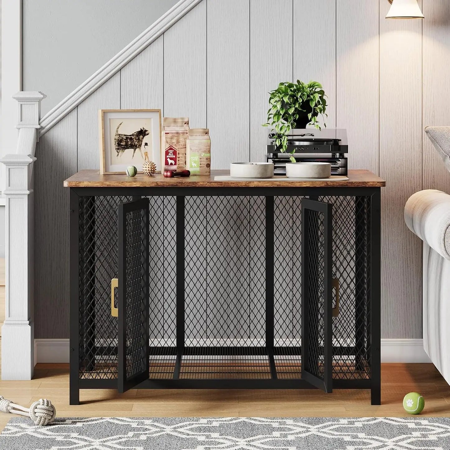 HiMISS Heavy Duty Large Dog Crate Furniture Kennel