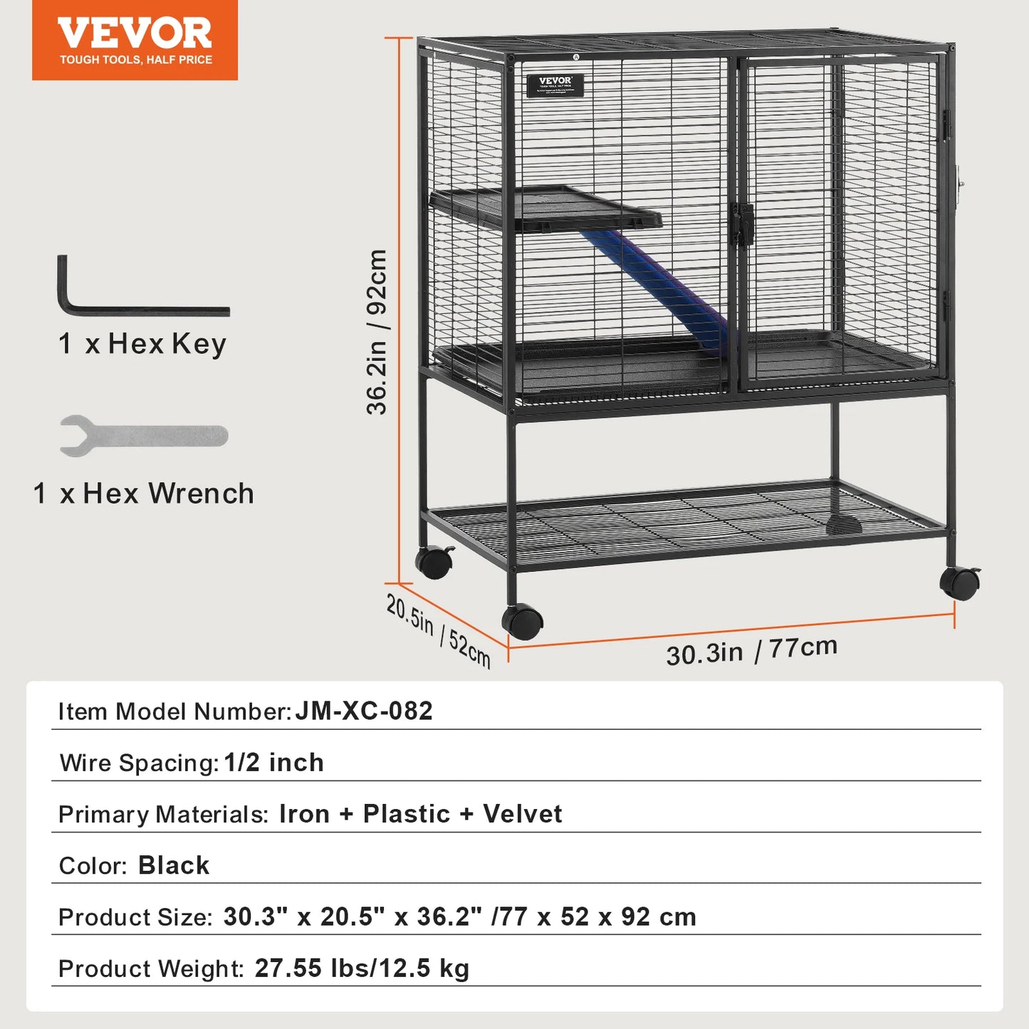 SucceBuy Four Tier Rolling Metal Ferret Cage For Small Animals