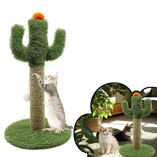Indoor Cat Scratching Post And Cactus Cat Tree With Sisal Rope