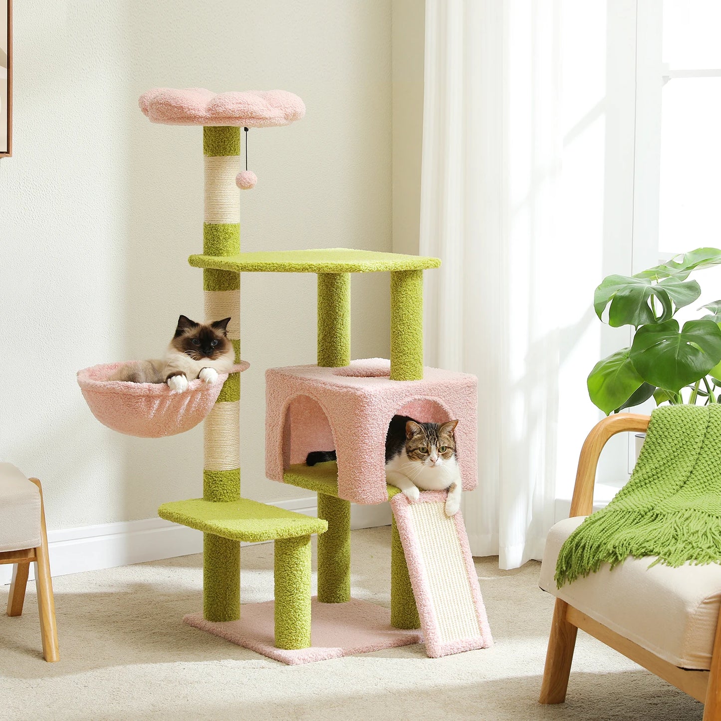 PAWZ Road Flower Cat Tree Multi-Level Cat Tower Sisal Posts