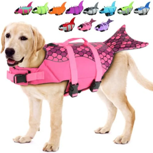 Dog Life Vest For Swimming Pet Floating Device With Lift Handle