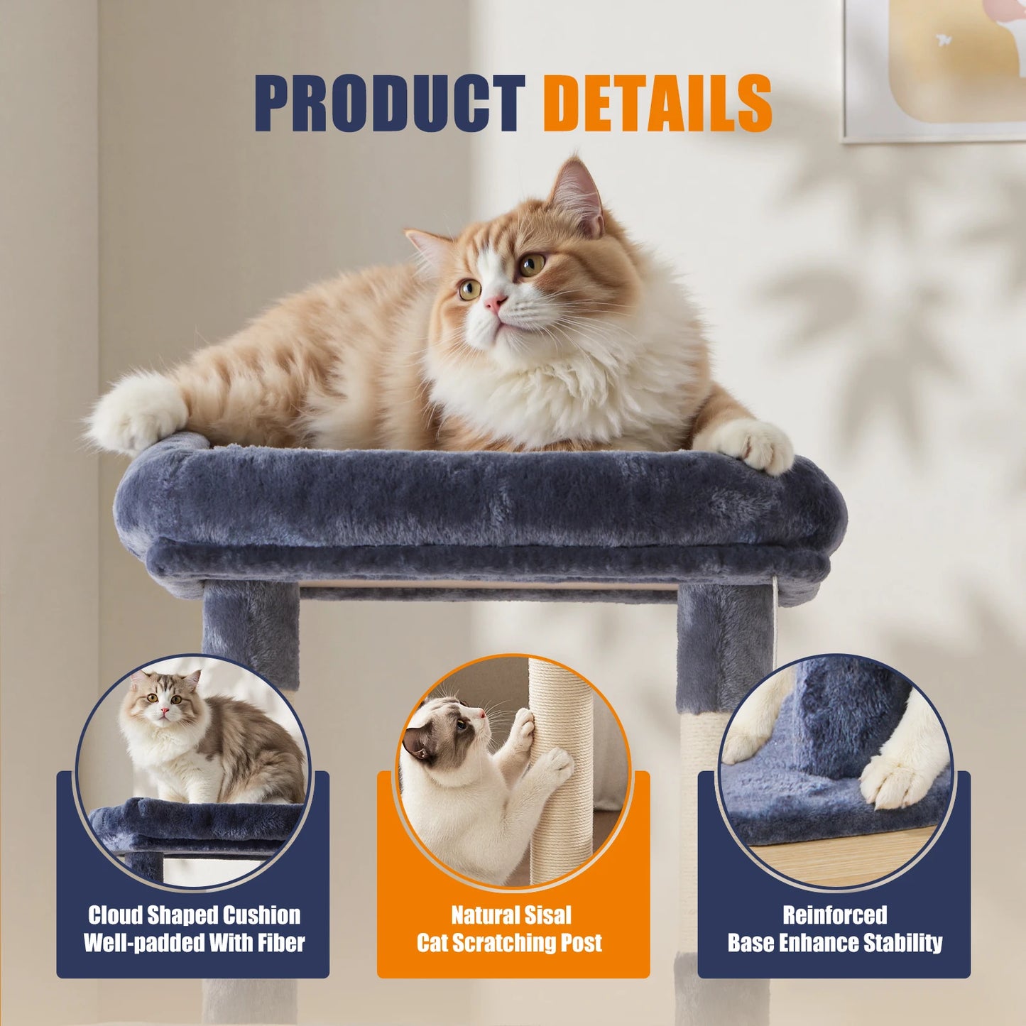 MCQ Cat Tree Tower With Condo Sisal Scratching Posts