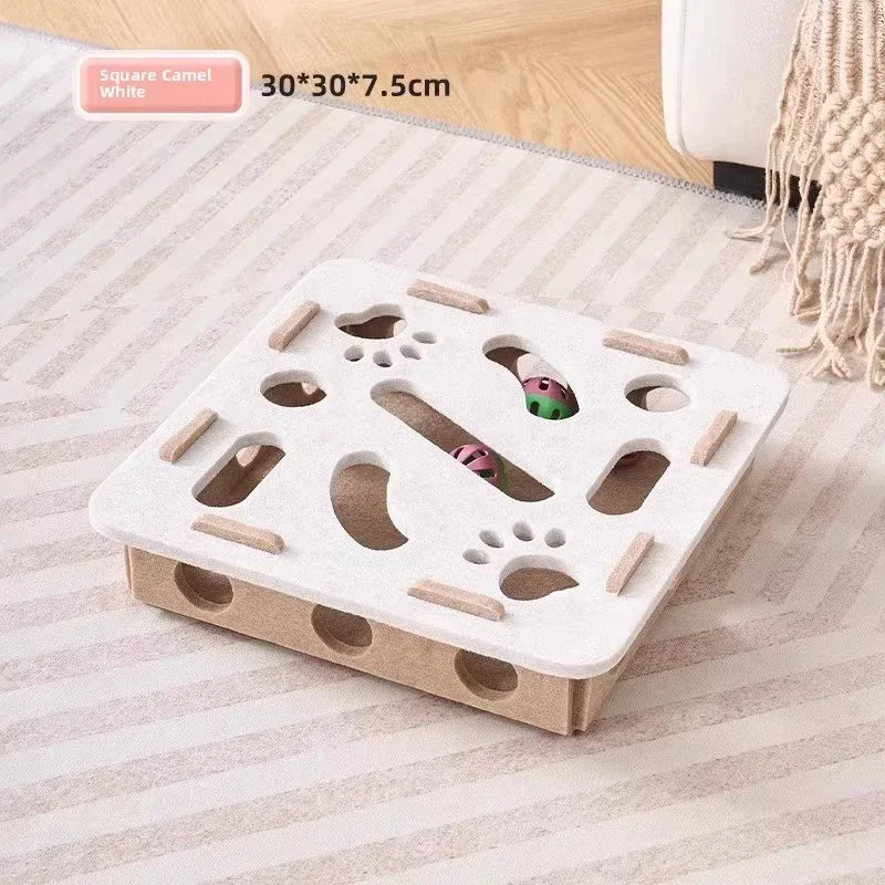 Cat Puzzle Toy Interactive Felt Box With Ball For Cats
