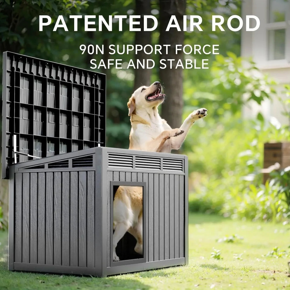 Large Weatherproof Indoor Outdoor Dog House With Removable Roof