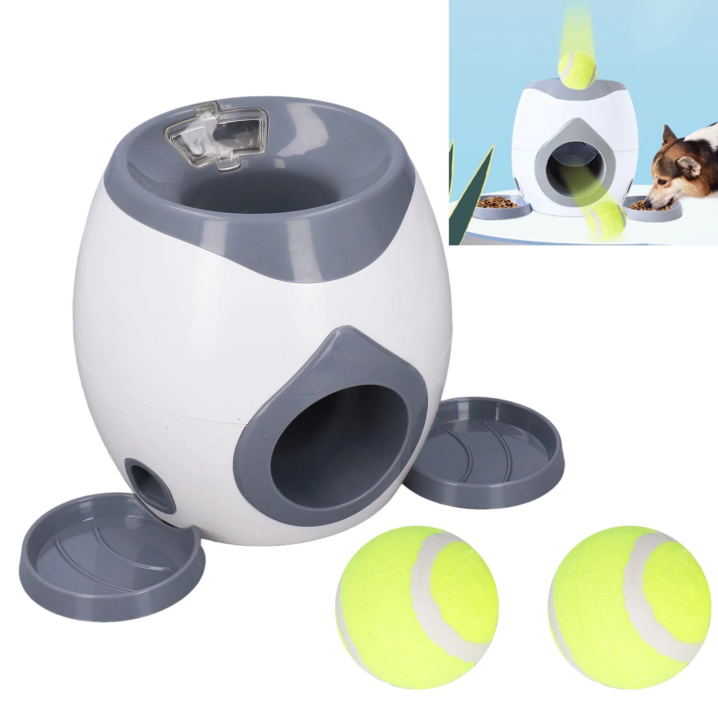 Dog Tennis Ball Feeding Toy For Training With 2 Balls