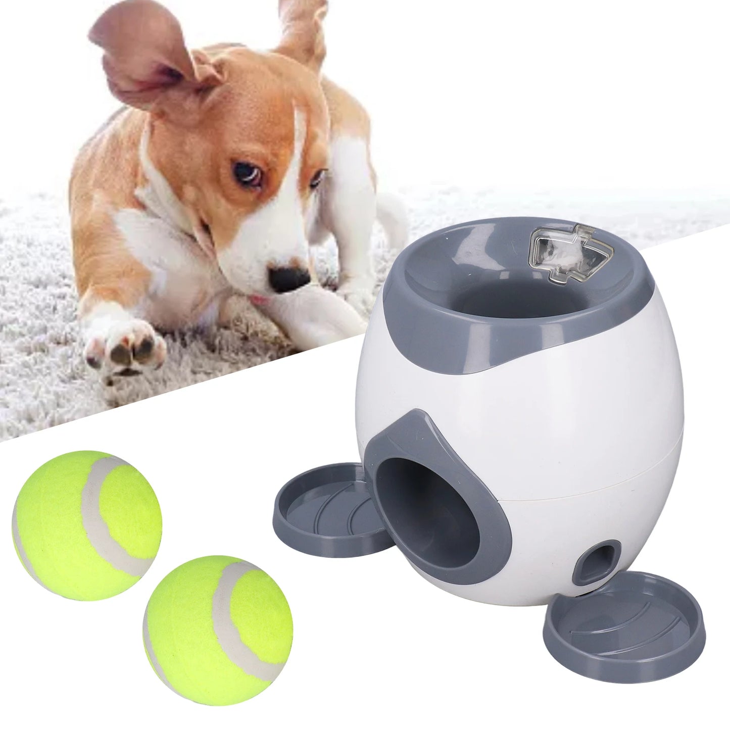 Dog Tennis Ball Feeding Toy For Training With 2 Balls