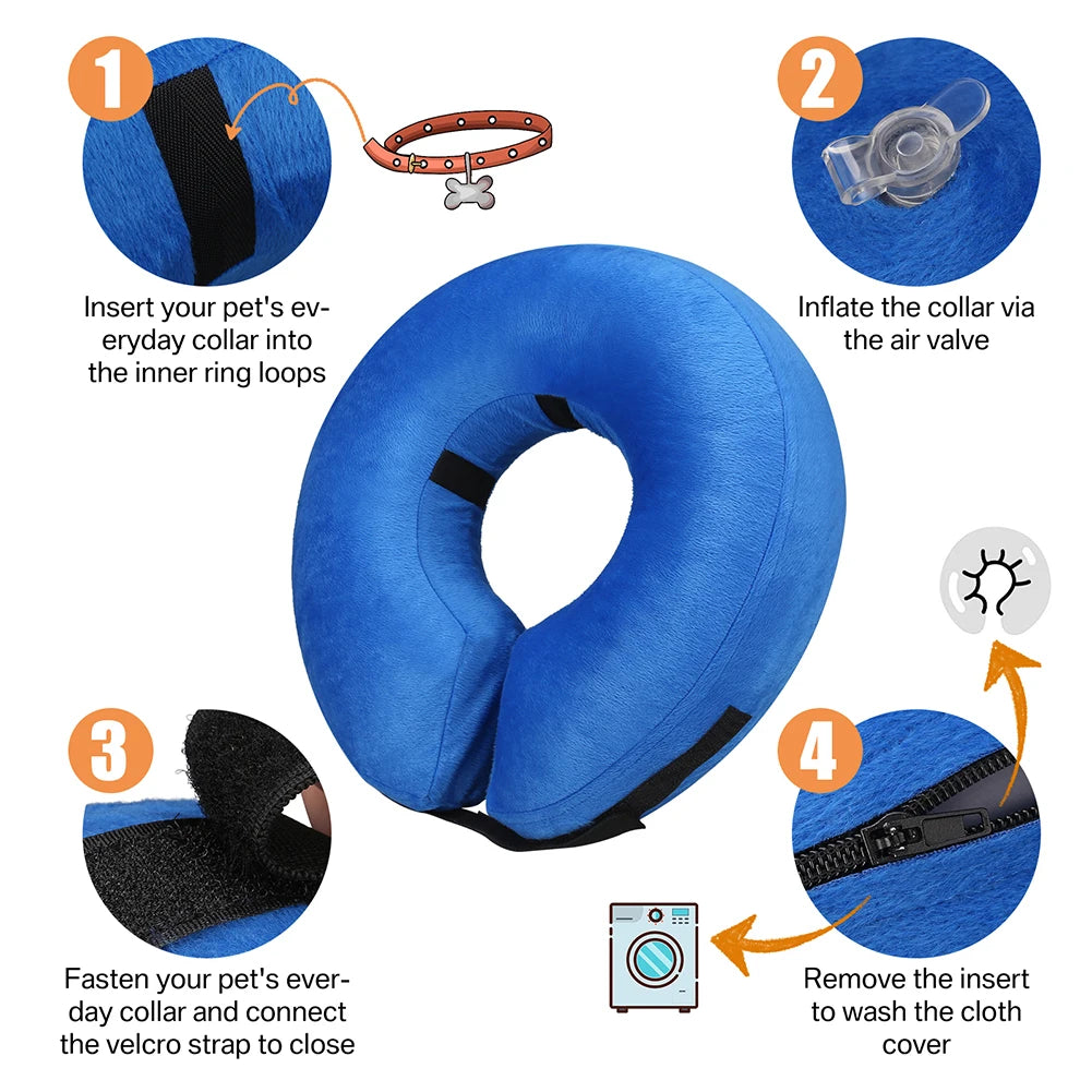 Inflatable Dog Recovery Collar For Postoperative Pet Protection