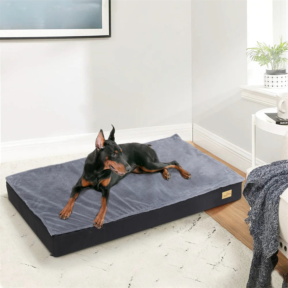 BORWART Orthopaedic Waterproof Dog Crate Bed With Washable Cover 2-In-1