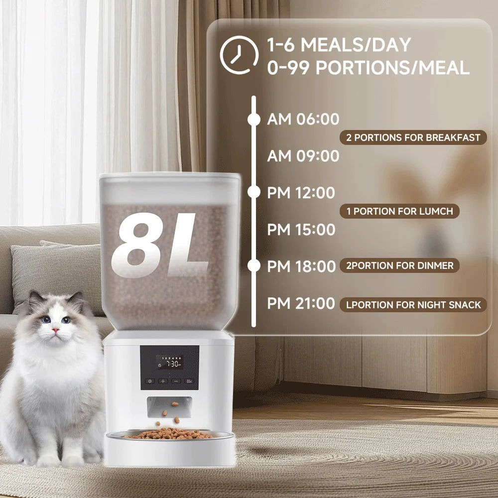 Nityers Automatic Cat Feeder With Key Control Voice Recorder