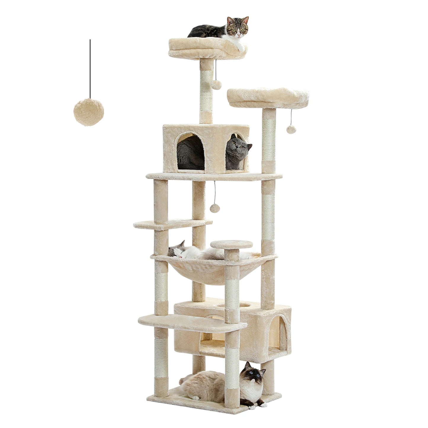 PAWZ Road Large Cat Tree Tower With Scratching Posts Condos