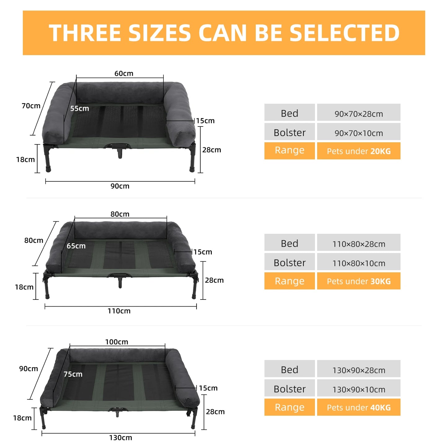 BINGOPAW Elevated Pet Lounger Bed With Detachable Bolster And Cooling