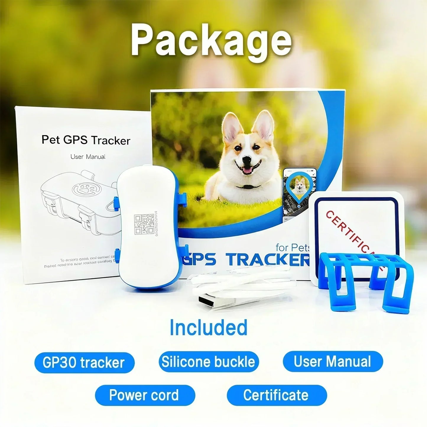Wanwaytech GPS Pet Tracker 4G Real-Time Tracking IP67 Waterproof
