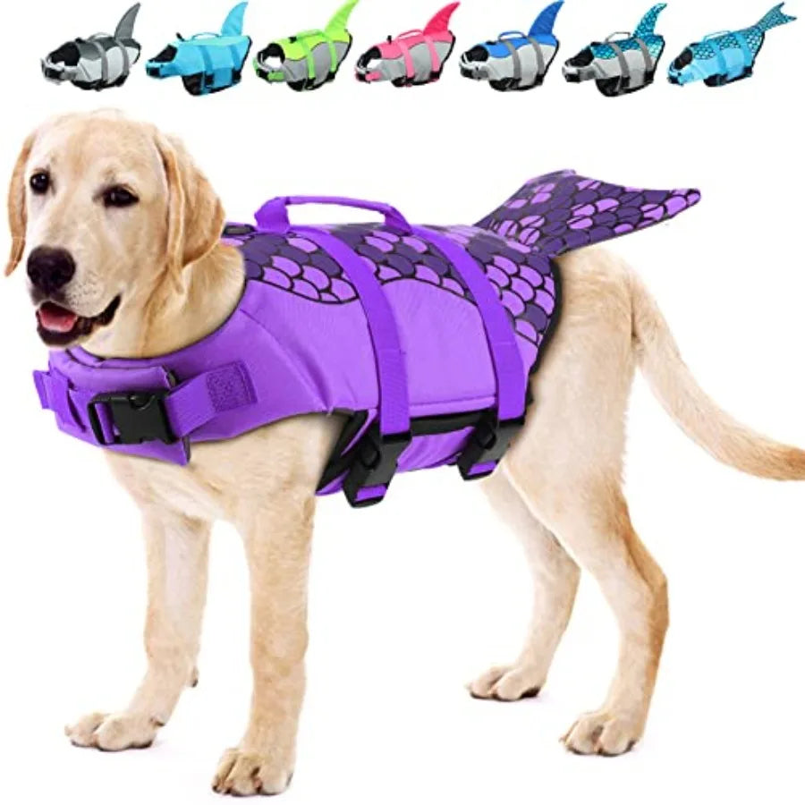 Dog Life Vest For Swimming Pet Floating Device With Lift Handle