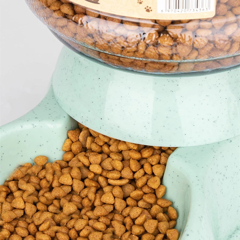 Large Capacity Pet Feeder Bowl With Automatic Water Dispenser