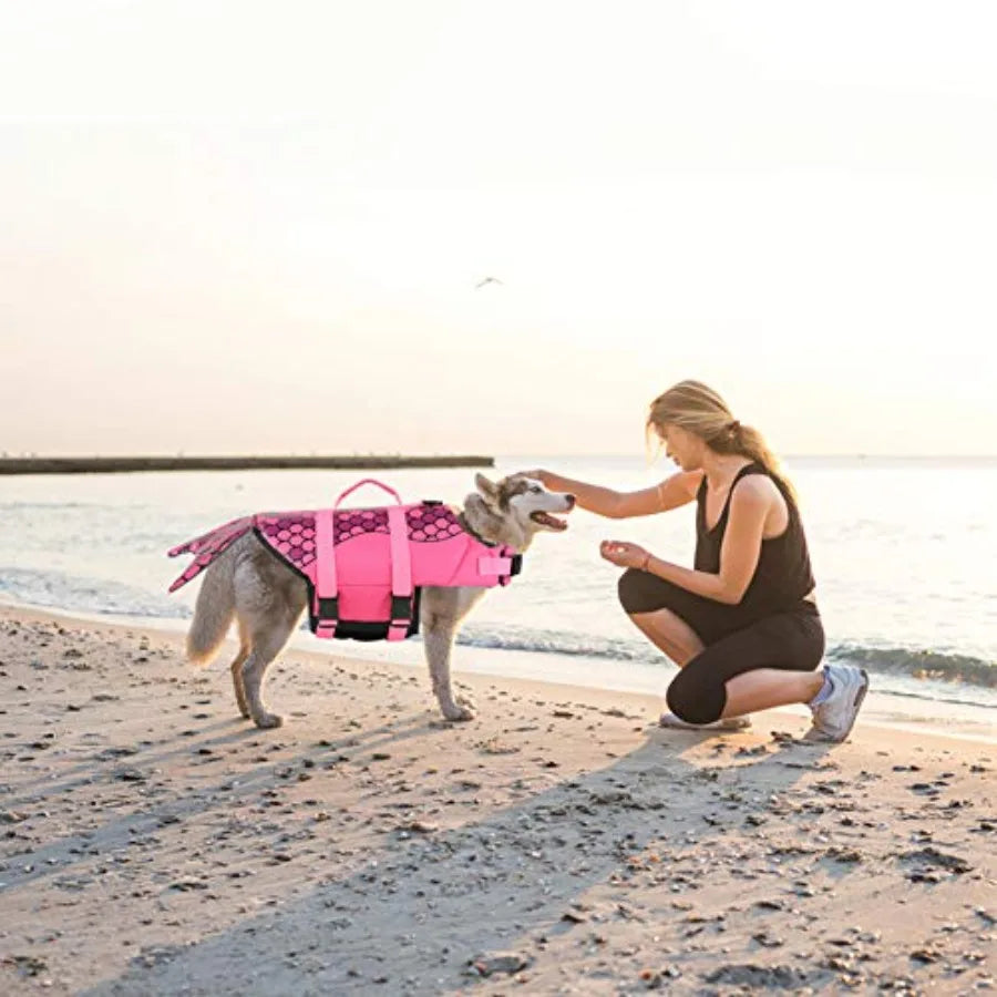 Dog Life Vest For Swimming Pet Floating Device With Lift Handle