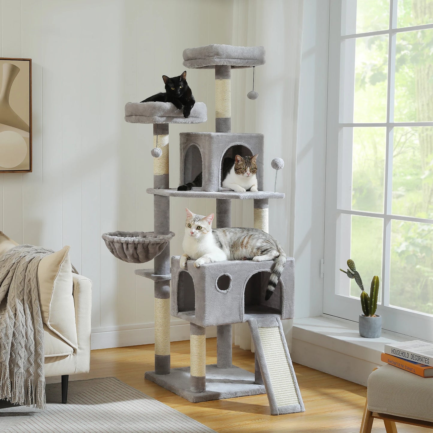 PAWZ Road Five-Level Cat Tree Tower With Sisal Scratching