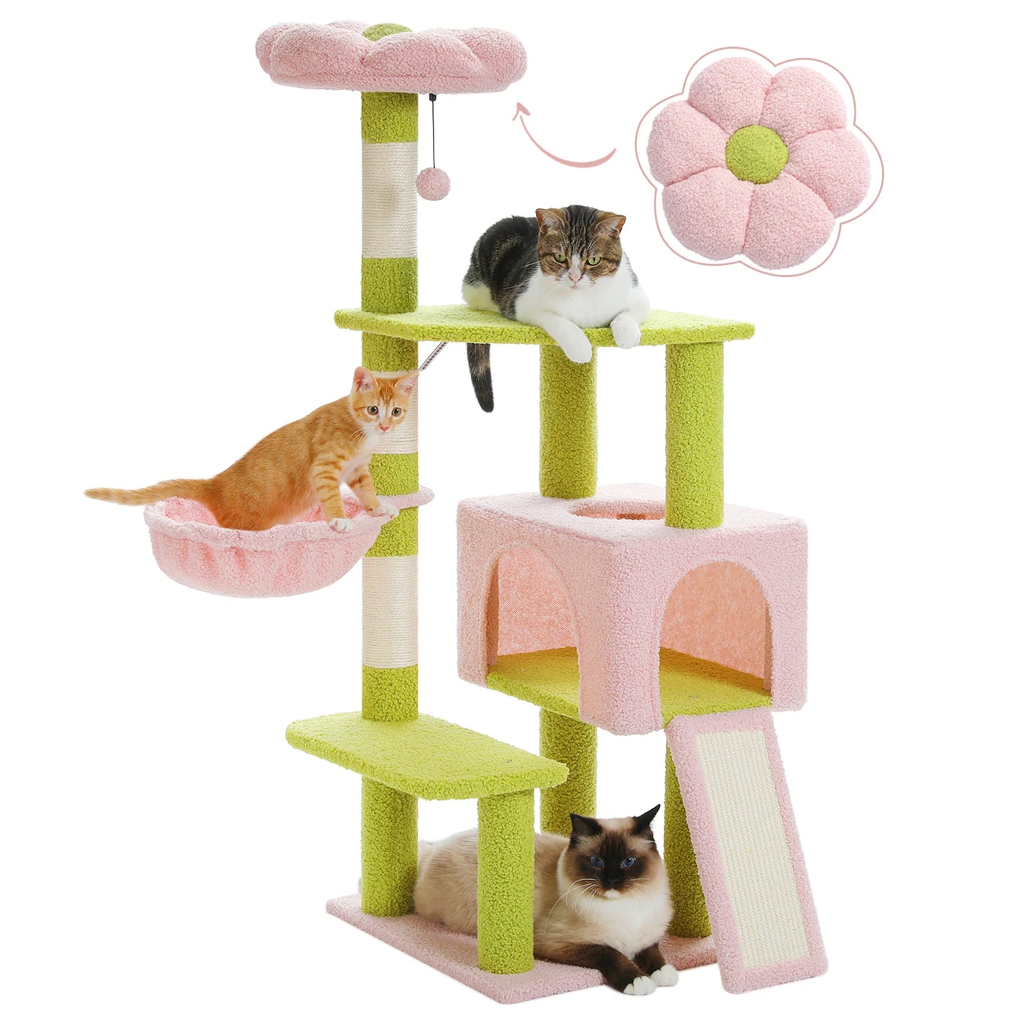 PAWZ Road Flower Cat Tree Multi-Level Cat Tower Sisal Posts