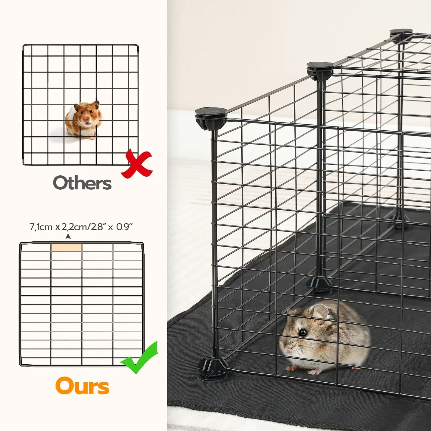 Guinea Pig Cage With Waterproof Mat And Playpen Panels