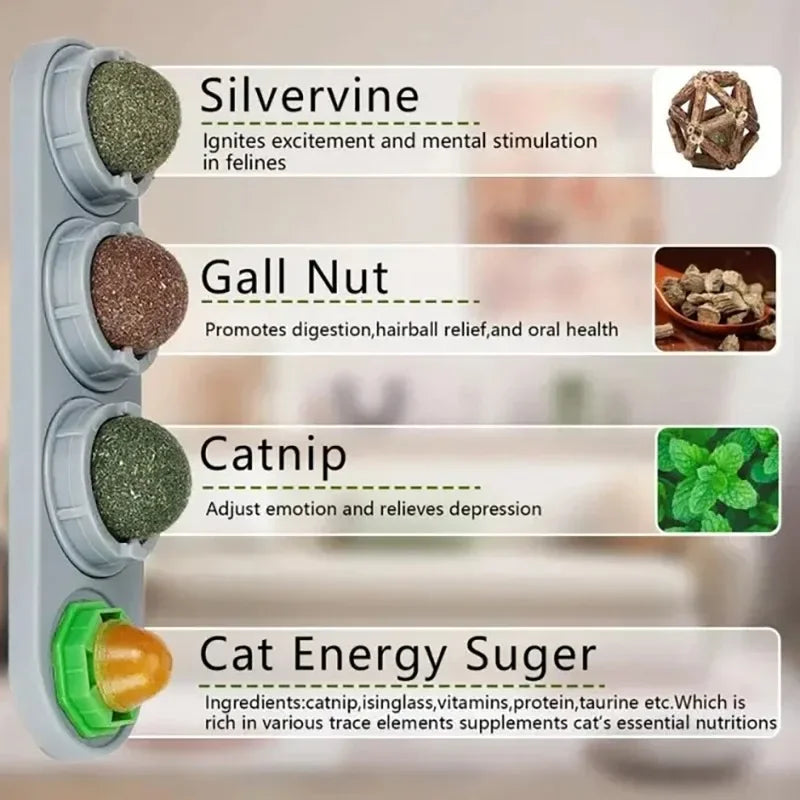 Rotating Catnip Silver Vine Ball Toy For Teeth Cleaning
