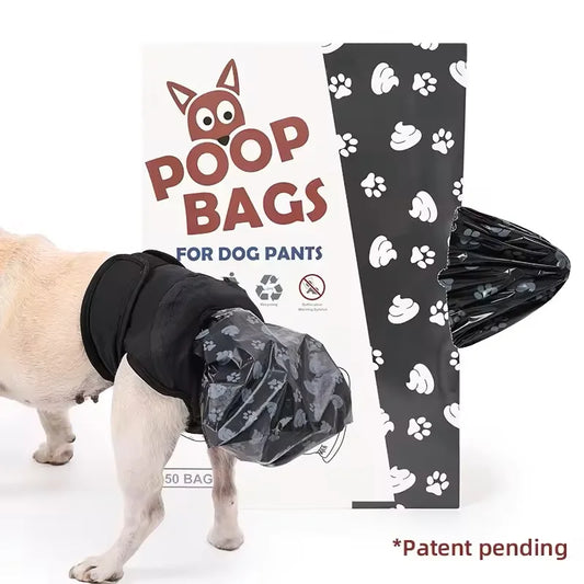 Portable Dog Poop Collection Pants Washable Diaper With Disposable Bags