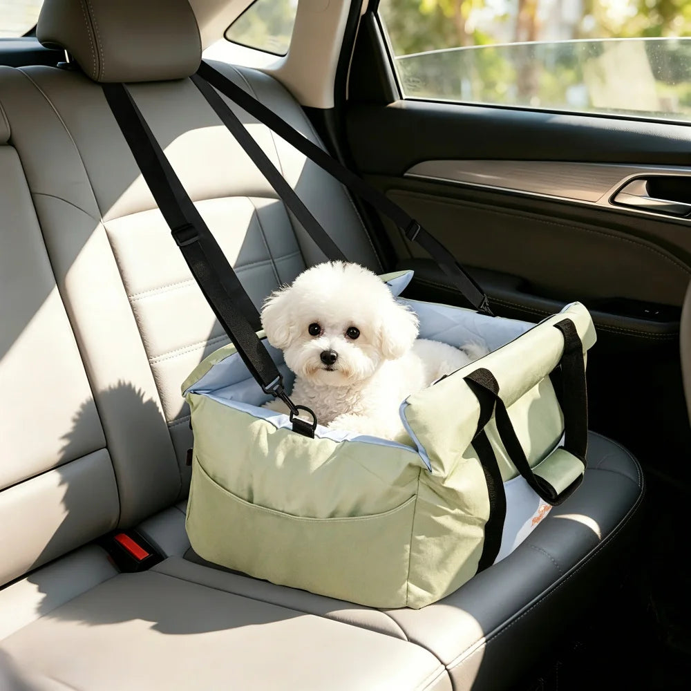 BORWART Portable Dog Car Seat Booster With Safety Belt Cover