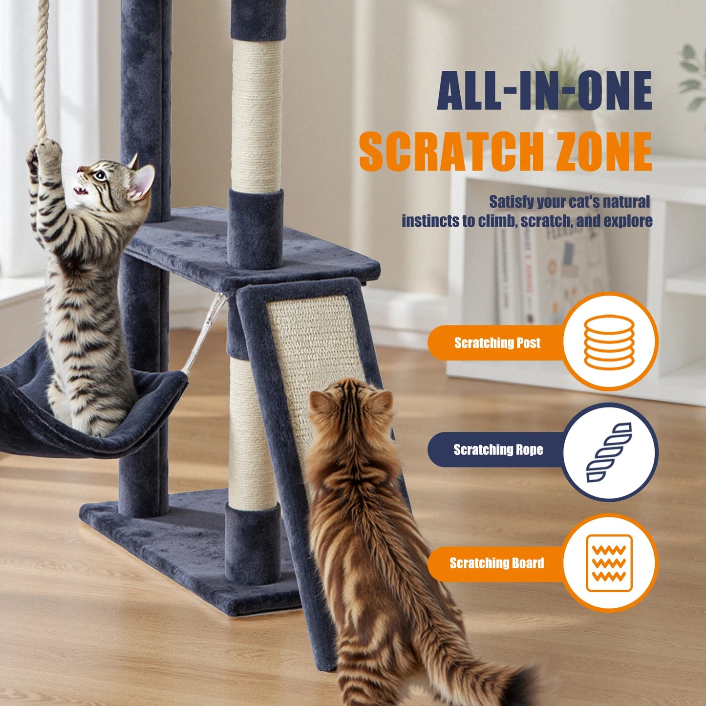 MCQ Cat Tree Tower With Condo Sisal Scratching Posts