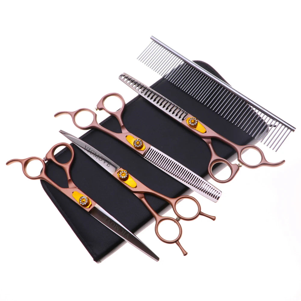 VICMOVE Dog Grooming Scissors Set Straight And Curved Stainless Steel