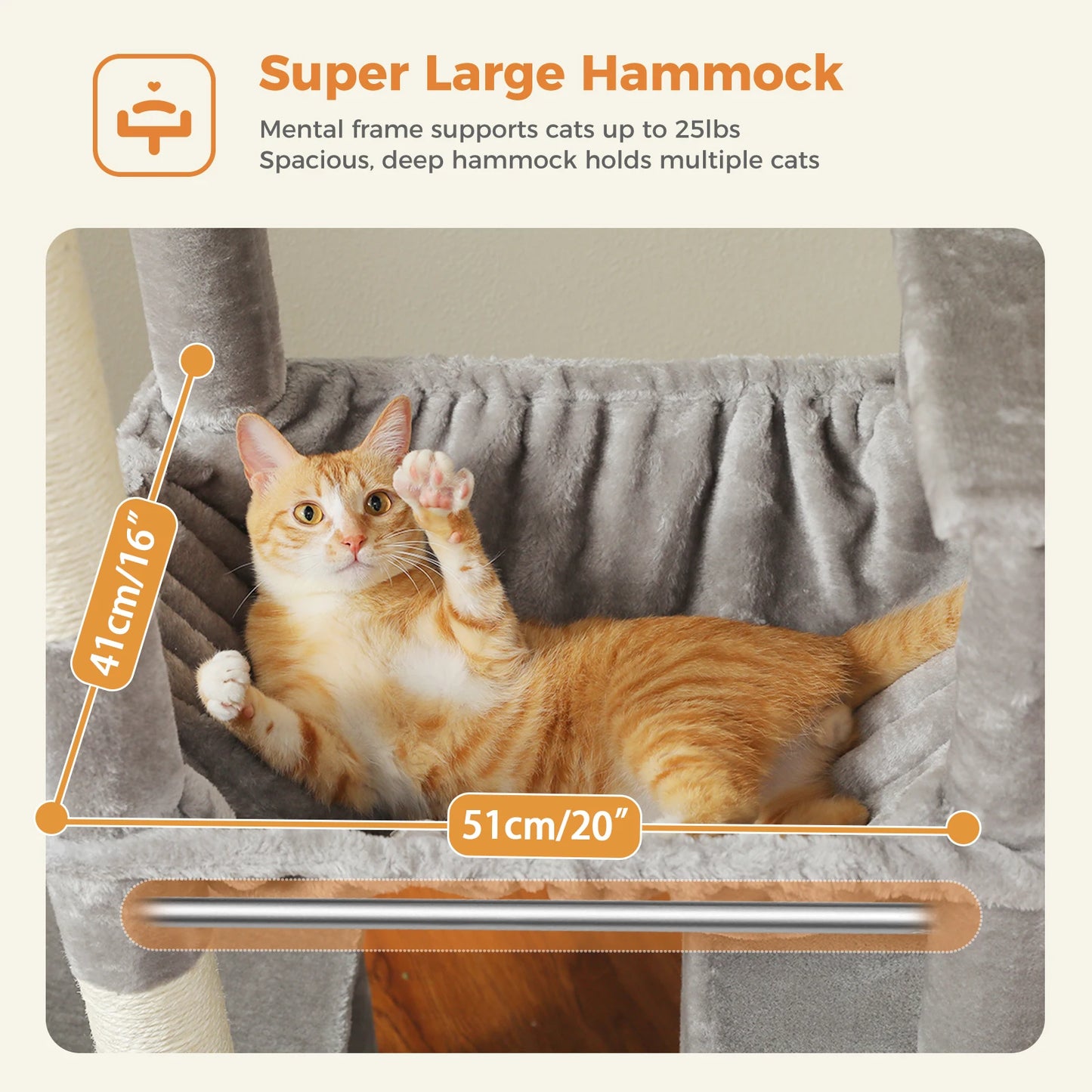 PAWZ Road Tall Cat Tree For Large Cats With Levels