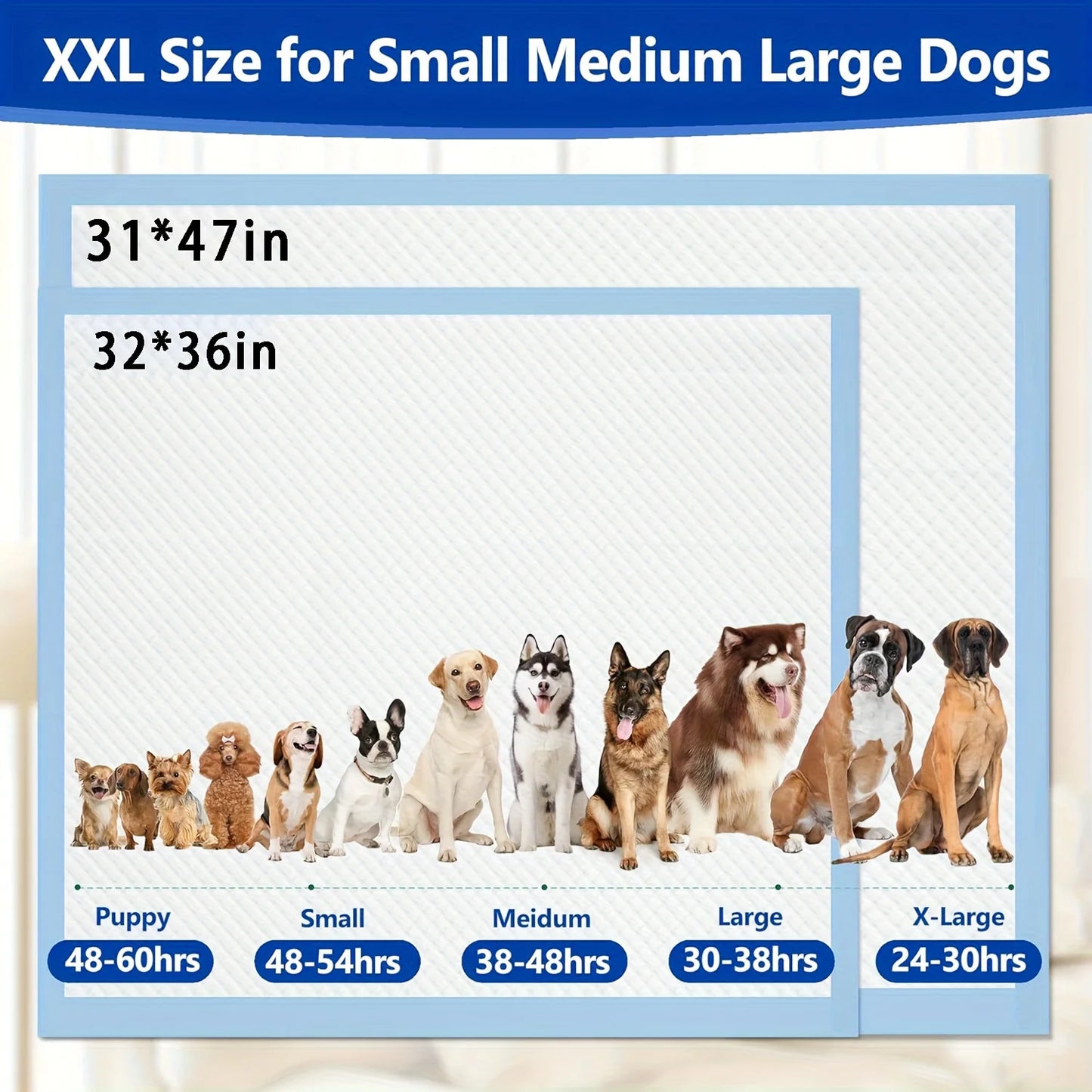 Disposable Pet Pee Pad 8 Layer Absorbent Quick Dry Leakproof