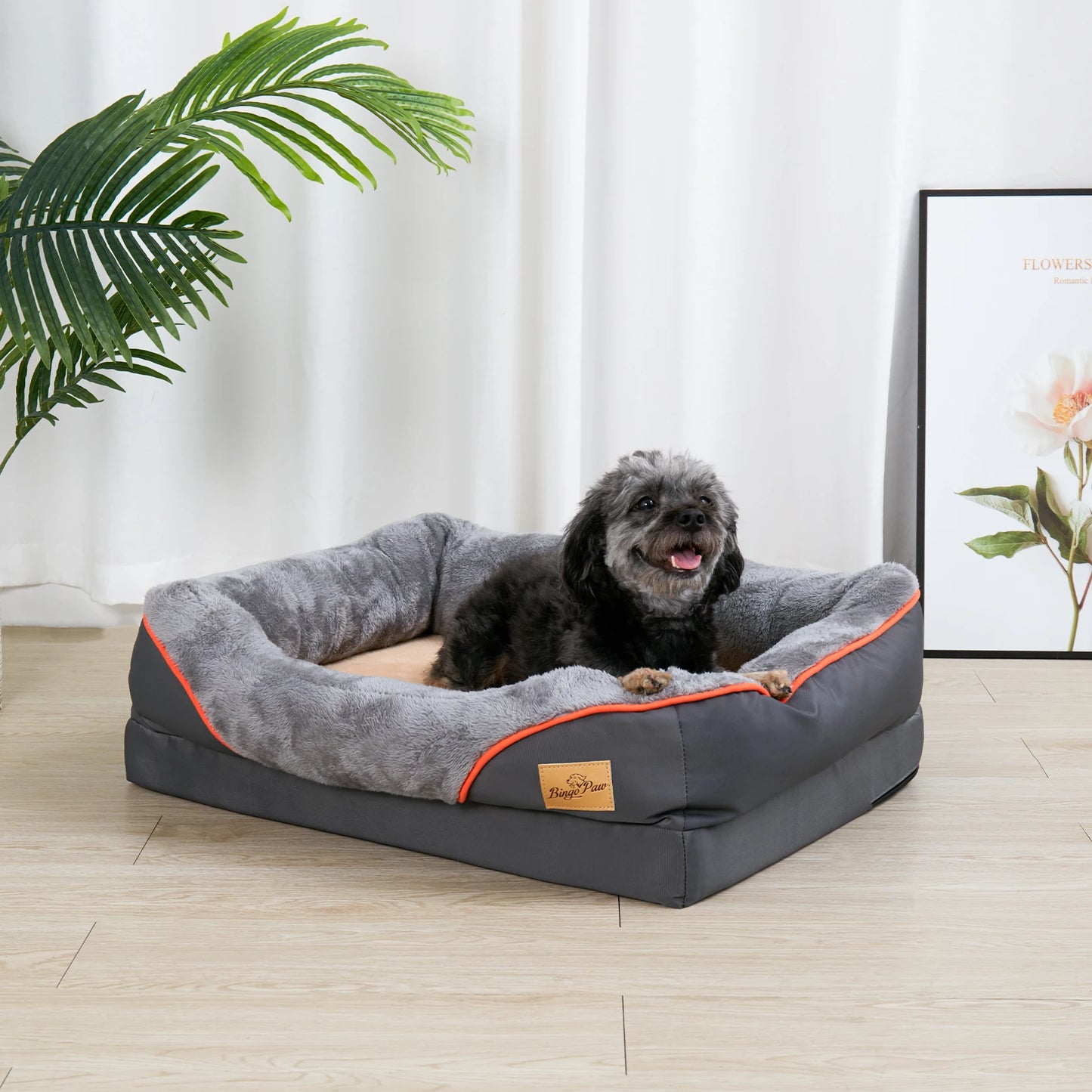 BINGOPAW Orthopedic Dog Bed With Soft Foam And Removable Cover