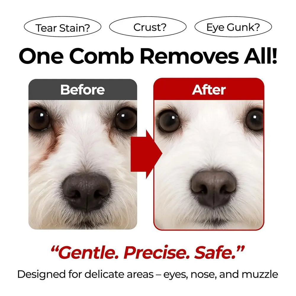 Dog Eye Care Comb With Stainless Steel Teeth Tear Stain Remover