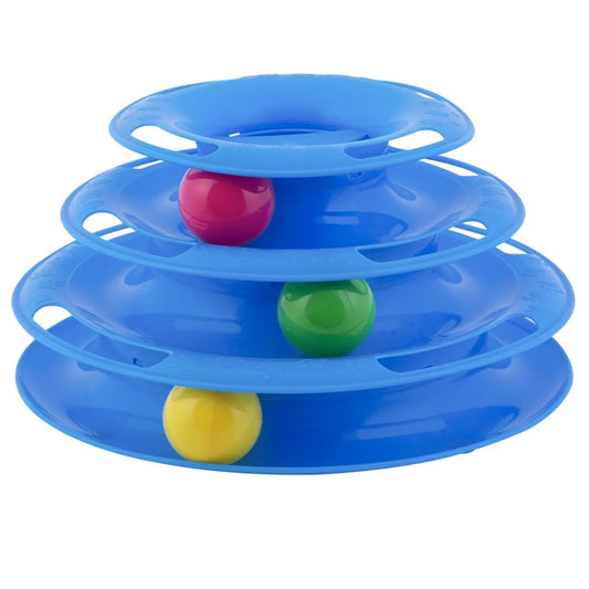 Triple Chase Tower Cat Toy Interactive Multi Level Track