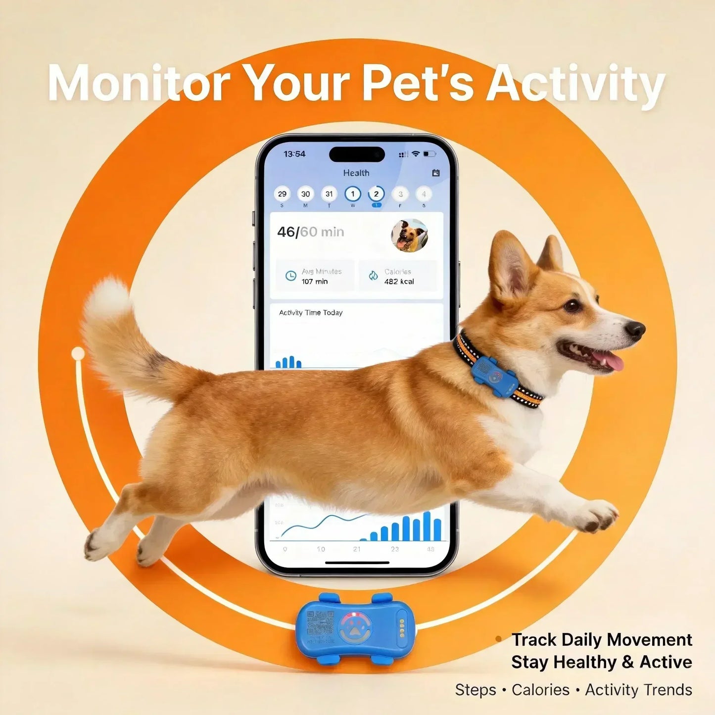 Wanwaytech GPS Pet Tracker 4G Real-Time Tracking IP67 Waterproof