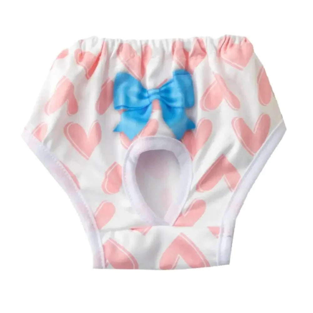 Washable Dog Physiological Pants Cartoon Print Leakproof Breathable Diaper