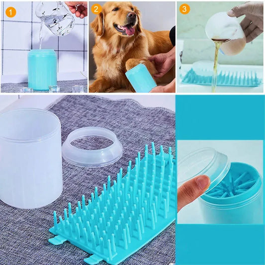 Dzomnok Soft Silicone Pet Foot Wash Cup Paw Cleaning Brush