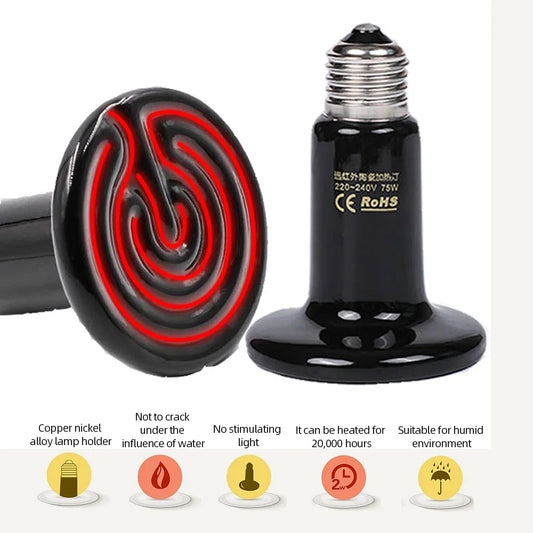 Ceramic Far Infrared Pet Heating Lamp Reptile Turtle Brooder 200W