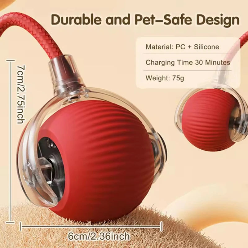AutoAdjusting Silicone Smart Cat Ball Toy for Safe Interactive Play