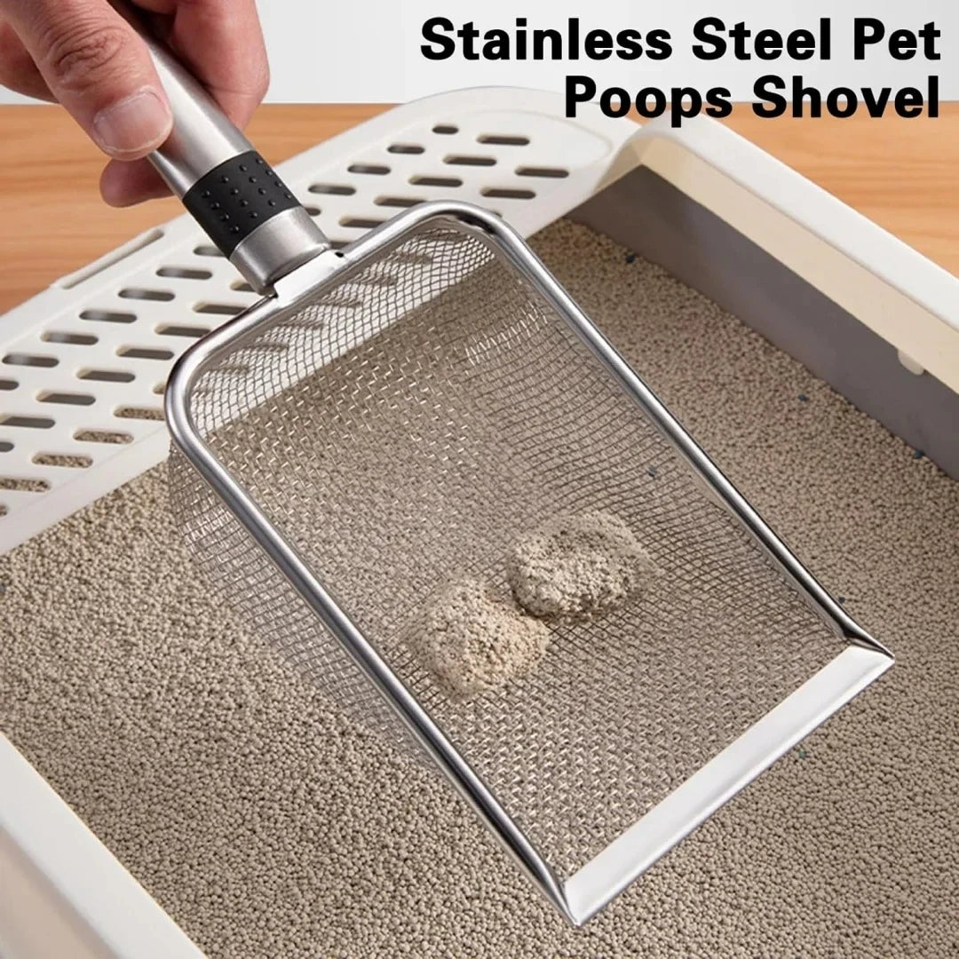 Stainless Steel Cat Litter Scoop, Durable, Easy Cleaning, Ergonomic Handle