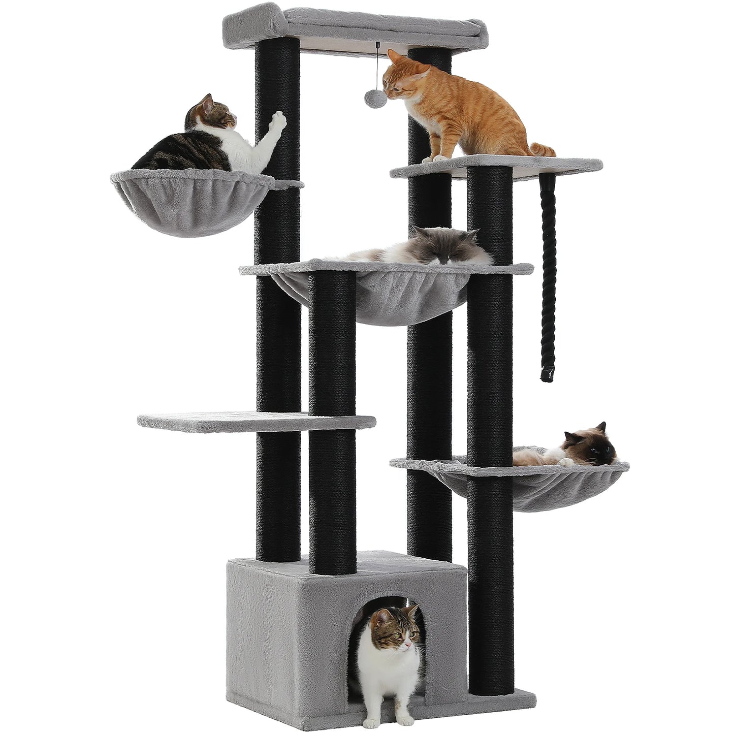 PAWZ Road Large Cat Tree Tower With Hammock Five Levels