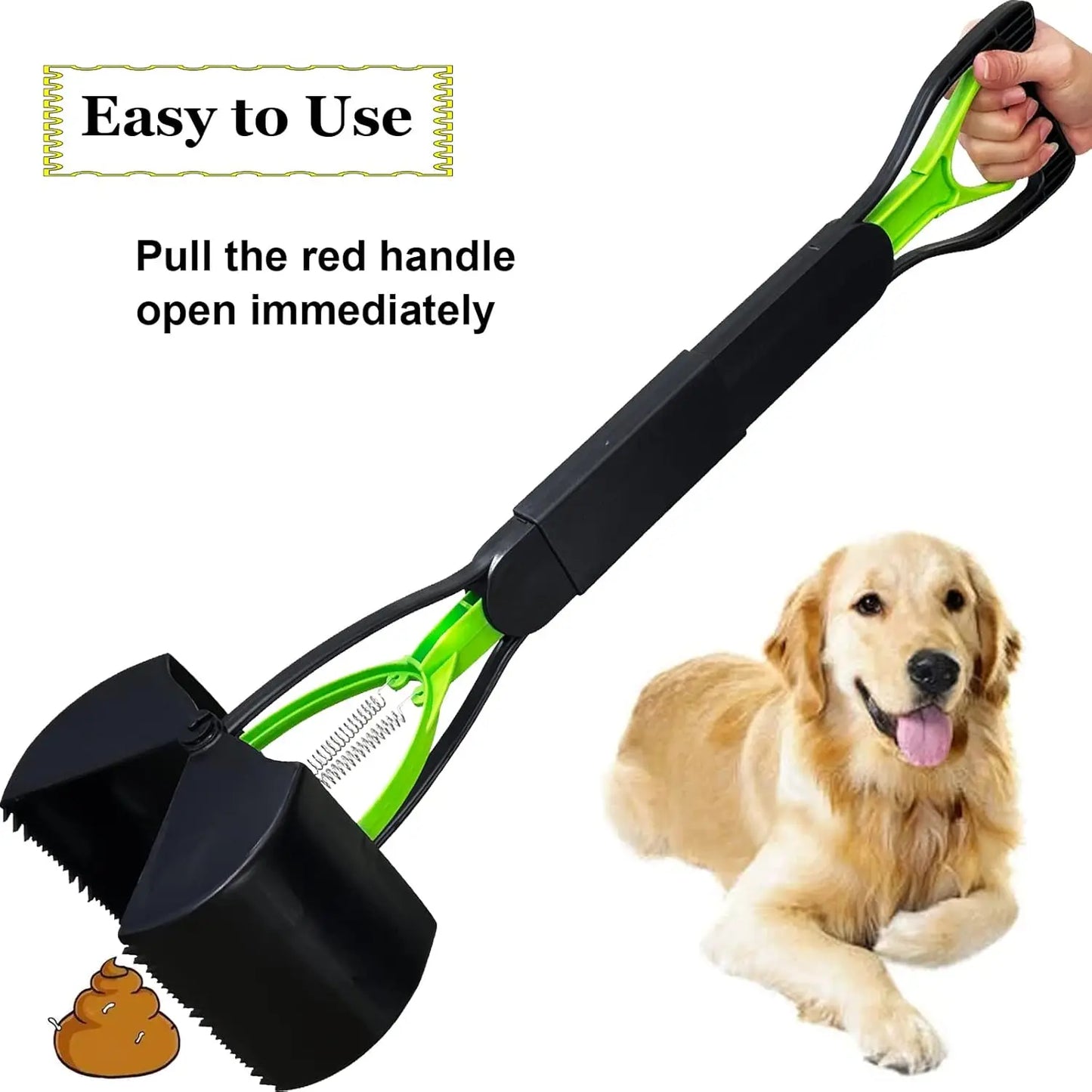 Large 28 Inch Dog Pooper Scooper For Grass And Gravel