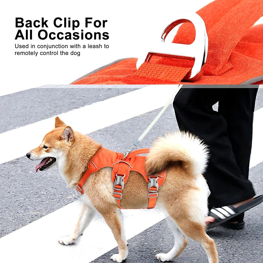 Escape Proof Nylon Dog Harness With Reflective Handle