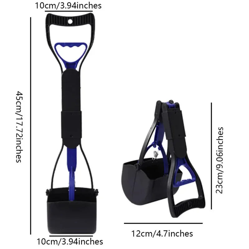 Dog Pooper Scooper With Long Handle Foldable Jaw Excrement Collector