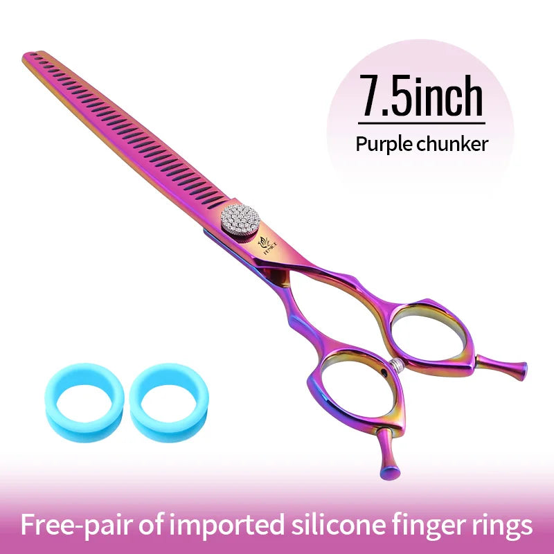Fenice Diamond Screw Curved Chunker Pet Grooming Scissors JP440C
