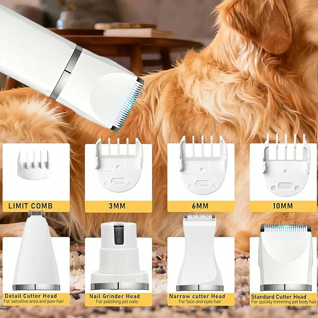 SHUYU 4-In-1 Pet Hair Clipper Cordless Grooming Kit