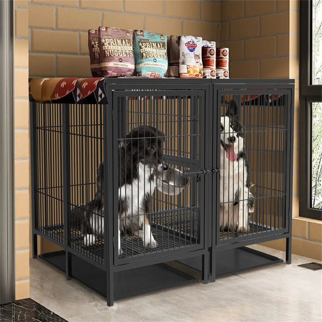 BINGOPAW Heavy Duty Metal Dog Cage With Front Door