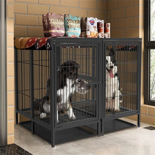 BINGOPAW Heavy Duty Metal Dog Cage With Front Door